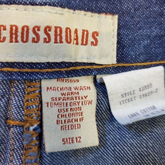 Vintage Crossroads Denim Midi Maxi Skirt M/8-10 Jeans Front/Back Slit ~waist: 29 - Picture 7 of 10